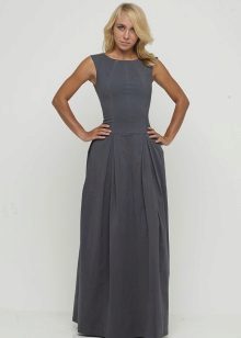 gray dress from footer to floor