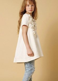 Dress for girls 10-12 years asymmetrical
