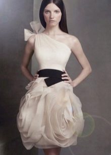 one-shoulder organza dress