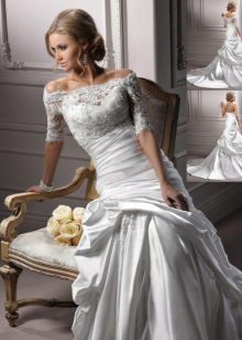 organza wedding dress with lace bodice