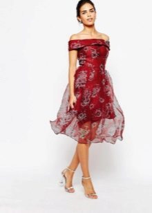 off-shoulder organza dress