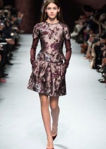 brocade dress with floral motifs