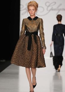 black belt brocade dress