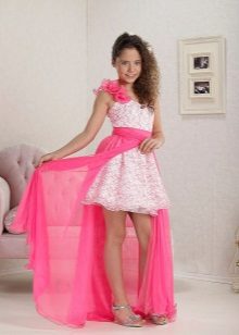 Dress with a detachable neck for graduation 4th grade