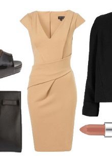 Jacket black to beige dress