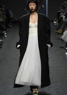 Black wide coat to a long dress