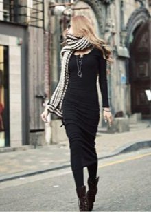 scarf and shoes to a long dress