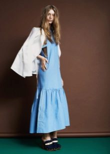 Jacket to the denim long dress