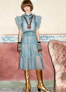 Sleeves Midi Dress Boots