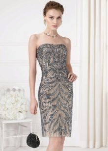 Clutch to gray evening dress