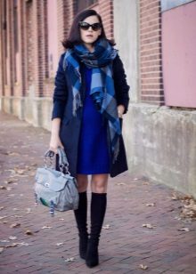Coat to blue dress