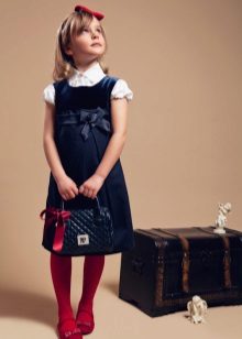 School dress for girls with high waist