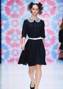 School dress for girls with half sun skirt