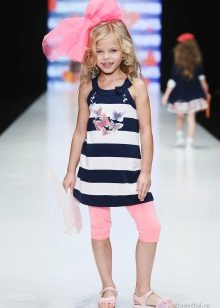 Knitted summer dress tunic for the girl in a strip