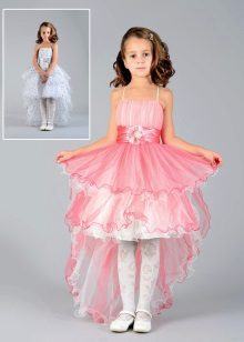 short front long rear prom pink dress in kindergarten