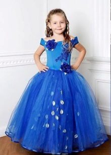 Long blue graduation dress to kindergarten