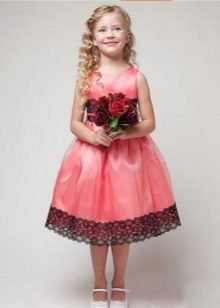 Pink with lace prom dress to kindergarten