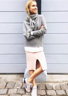 Pencil skirt with a sweater