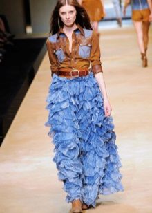 long skirt with a lot of flounces