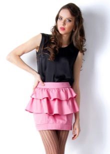 Pink miniskirt with frill