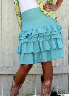 turquoise skirt with frills