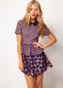 Asymmetrical skirt in bright colors