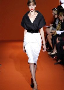 evening look with white pencil skirt