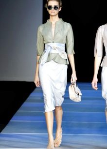 white pencil skirt with a stylish jacket