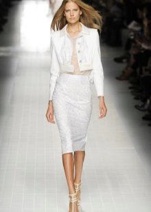 business look with a white pencil skirt