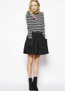 Black skirt sun above the knee