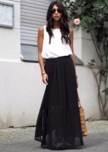 Long black skirt half sun