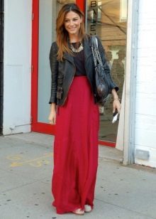 Long burgundy skirt half sun