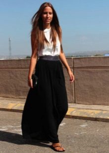 Long jersey half open half skirt