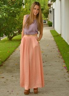 Flax long half skirt