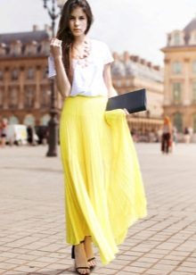 Yellow summer skirt half yellow