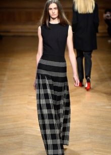 Maxi Skirt with Check and Stripes