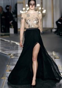 long black skirt with a slit