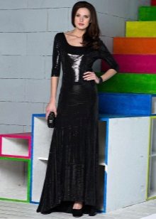 velvet black skirt to the floor