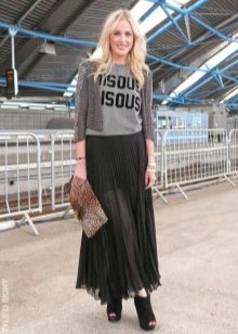 pleated skirt with ankle boots