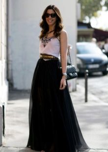 fluffy skirt with a stylish belt