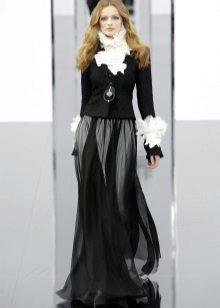 black and white ensemble with a maxi skirt