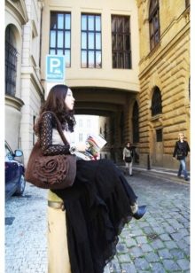 black cotton maxi skirt