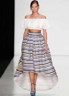 Striped long summer skirt