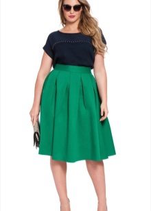 green full midi skirt for obese women