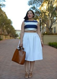 white full midi skirt for obese women