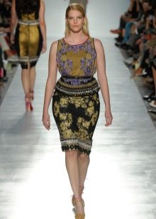 black and gold pencil skirt for full haute couture women