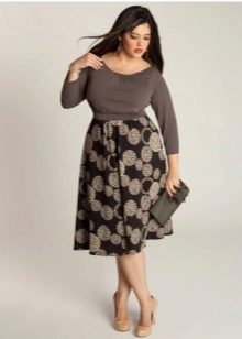 flared skirt with a large pattern for obese women