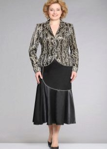 long skirt made of leather and fabric for obese women