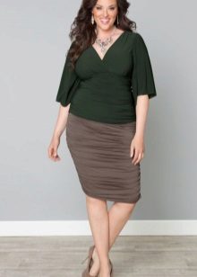 light brown pencil skirt for obese women