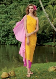 Dress on one shoulder